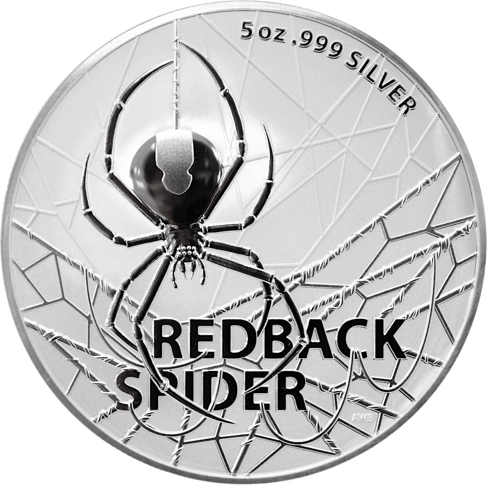 2021年 5オンス オーストラリアで最も危険なレッドバック・スパイダー .999シルバーBUコイン