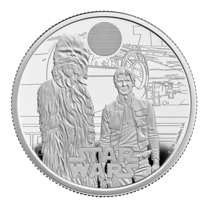 2024 2オンス イギリス スター・ウォーズ – ハン・ソロとチューバッカ .999銀貨プルーフ貨幣