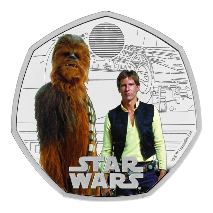 2024 8グラム イギリス スター・ウォーズ – ハン・ソロとチューバッカ .925銀プルーフカラーコイン