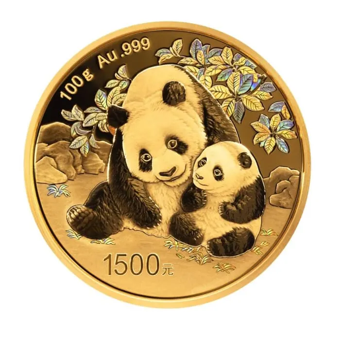2024 100gチャイナ・パンダ.999金プルーフ貨幣