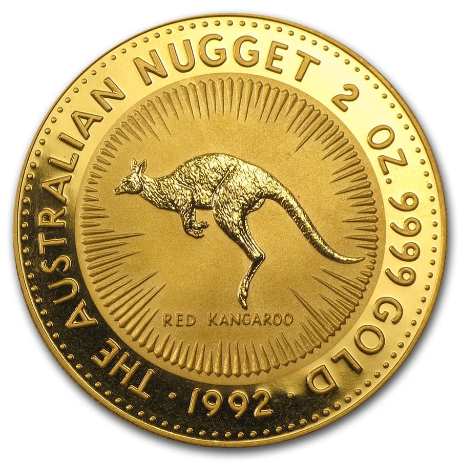 1992年 2オンス オーストラリア カンガルー .9999金貨