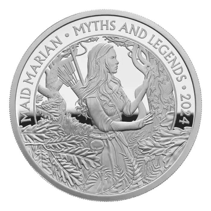 2024 1オンス イギリス神話と伝説 – メイド・マリアン .999銀貨プルーフ貨幣