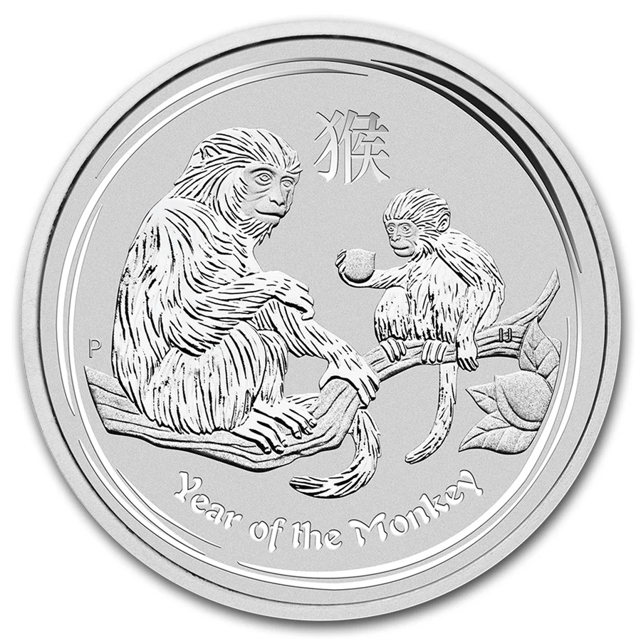 2016年 10オンス オーストラリア ルナーモンキー .999銀貨 BU