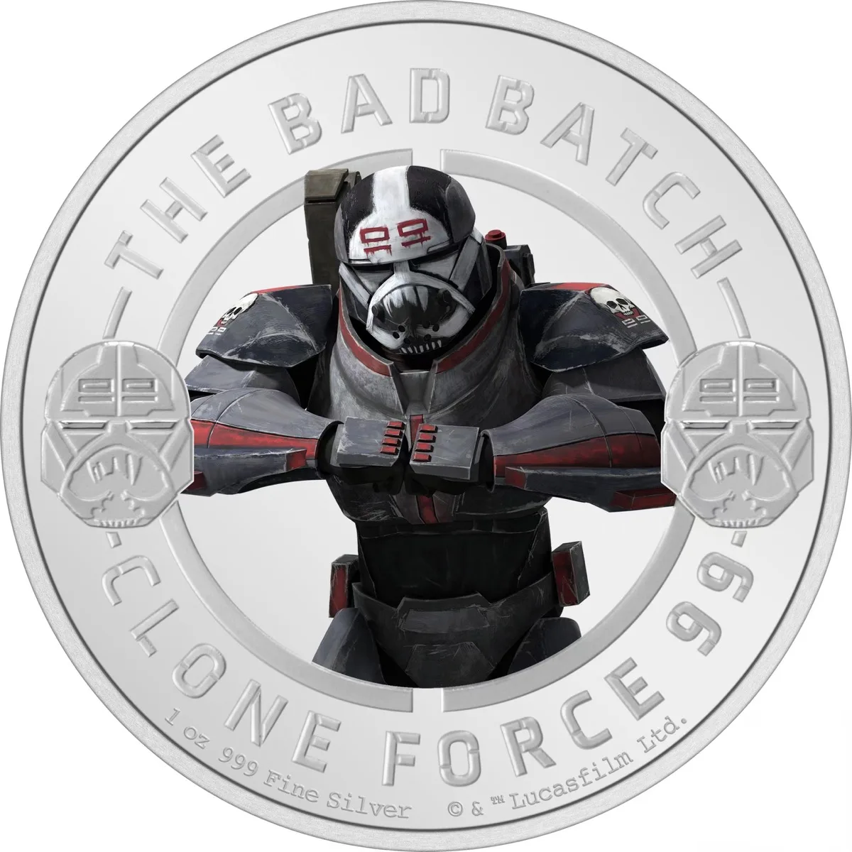 2022 1オンス ニウエ スター・ウォーズ：バッドバッチシリーズ レッカー .999銀貨プルーフ貨幣