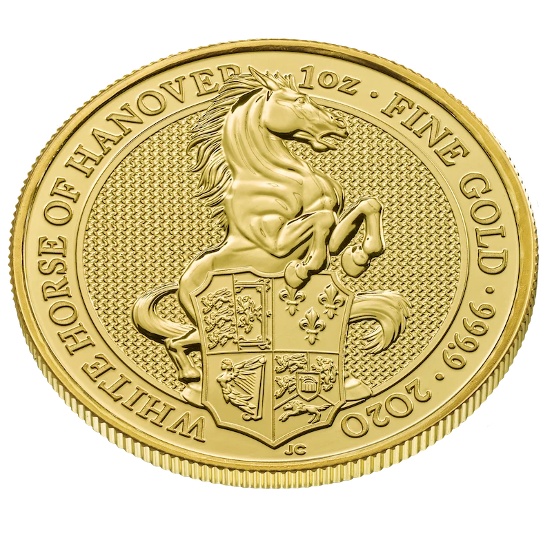 2020年 1オンス 英国 女王の獣 ハノーファーの白馬 .9999金貨