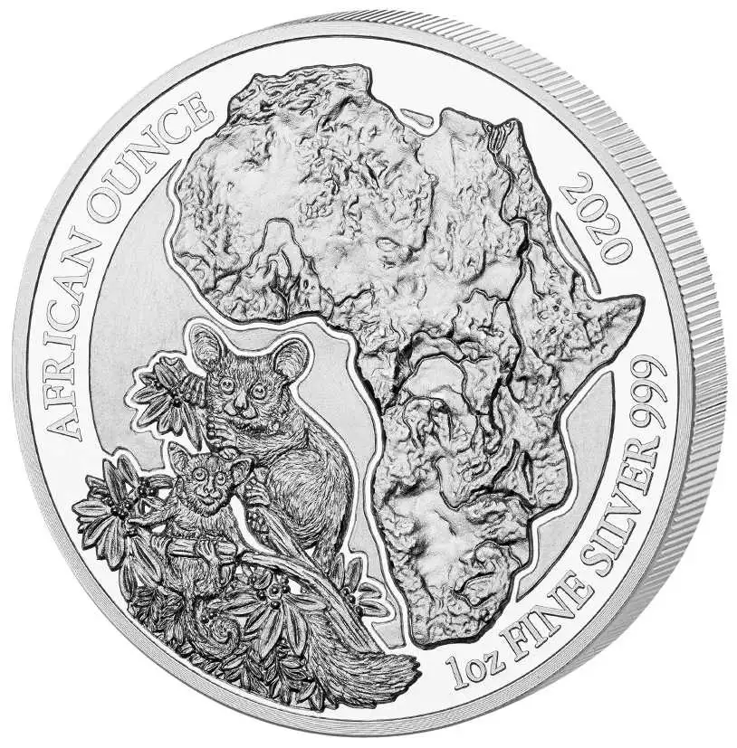 2020年 ルワンダ 1オンス ブッシュベイビー 0.999銀貨プルーフ貨幣