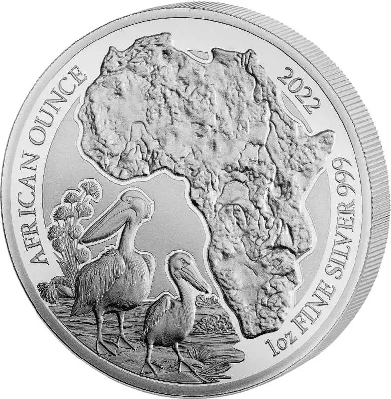 2022 1オンス ルワンダ アフリカン・オンス – ペリカン .999銀貨プルーフ貨幣