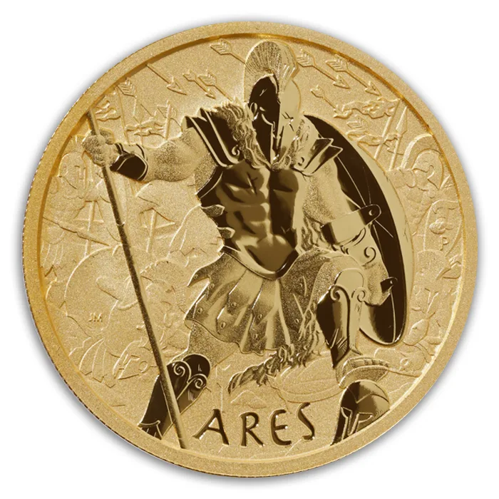 2023年 1オンス ツバル オリンポスの神々 – アレス 9999金貨 BUコイン(鑑定書3)