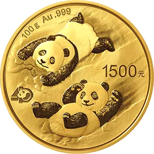 2022 中国パンダ999金プルーフ貨幣100グラム