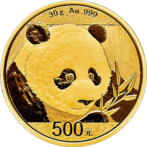 2018年 30グラム 中国パンダ.999金貨
