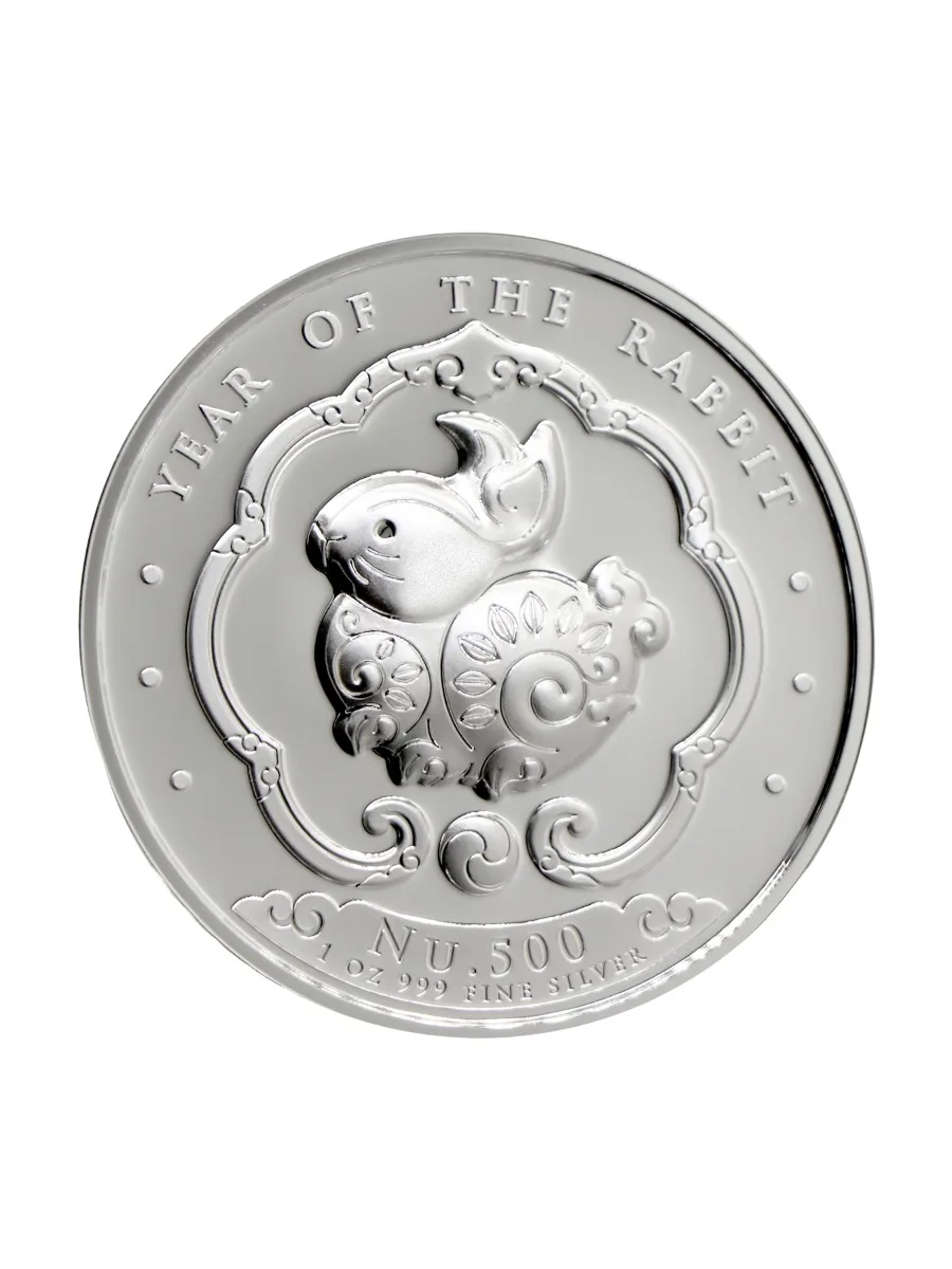 2023 1オンス ブータン王国 月兎 .999銀ハイレリーフプルーフ貨幣