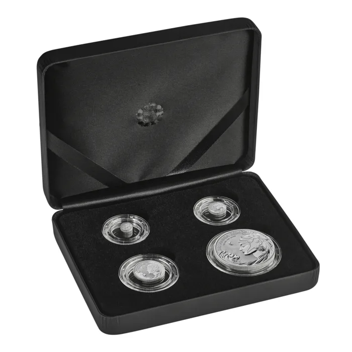 2024 英国 ブリタニア分数.999シルバー逆フロストセット（1/40oz,1/20oz,1/4oz,1oz）
