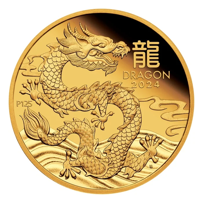 2024 1/10オンス オーストラリア月シリーズIII – 辰年.9999金プルーフ貨幣
