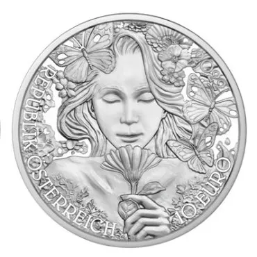 2022 1/2オンス オーストリア・ザ・マリーゴールド 0.999銀貨プルーフ貨幣
