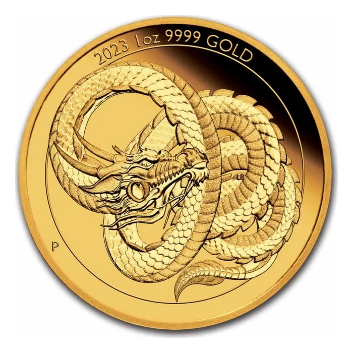 2023年 1オンス オーストラリア・ドラゴン .9999金プルーフ貨幣