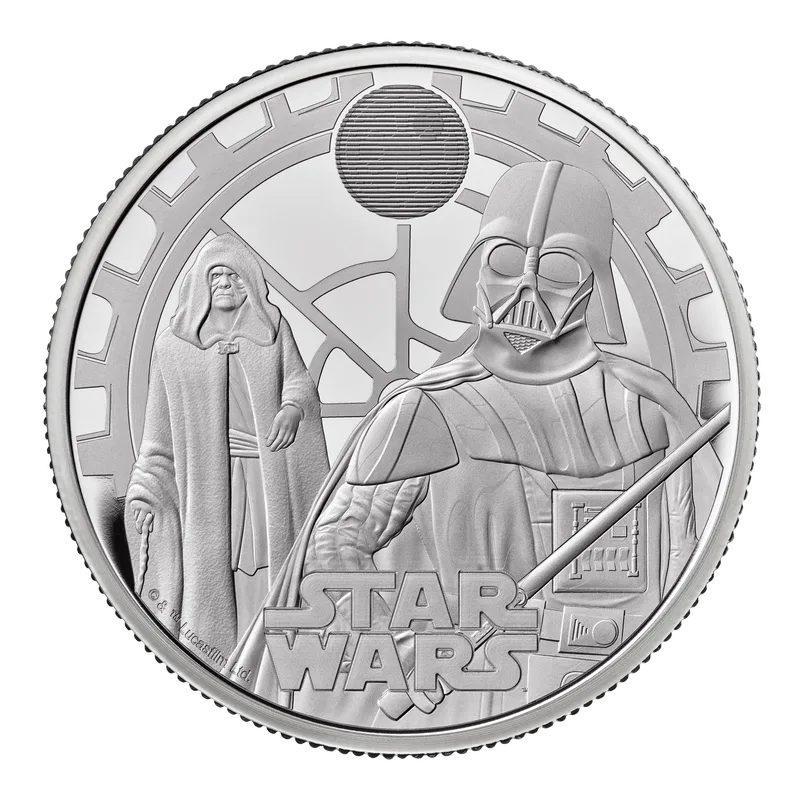 2023 1オンス イギリス スター・ウォーズ – ダース・ベイダーとパルパティーン皇帝 .999銀貨プルーフ貨幣