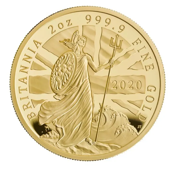 2020年 2オンス グレートブリテン ブリタニア .9999金プルーフ貨幣