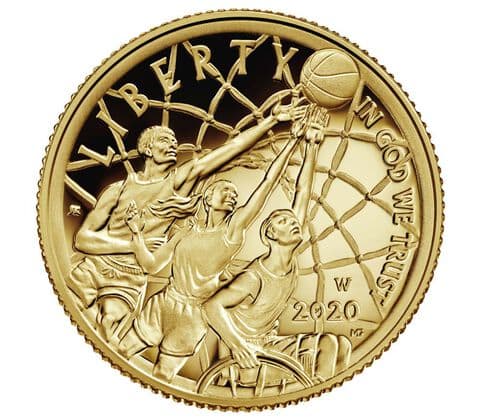 2020年 8.359グラム アメリカ合衆国バスケットボール殿堂入り.900金プルーフ貨幣