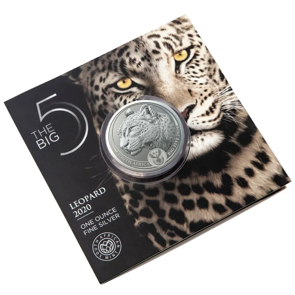 2020年 1オンス 南アフリカ ビッグファイブ ヒョウ .999銀貨 BU