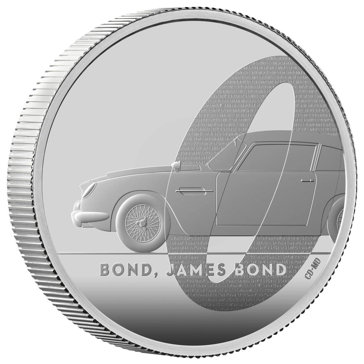 2020年 2オンス 英国 DB5 ジェームズ・ボンド 007 .999銀貨プルーフ貨幣