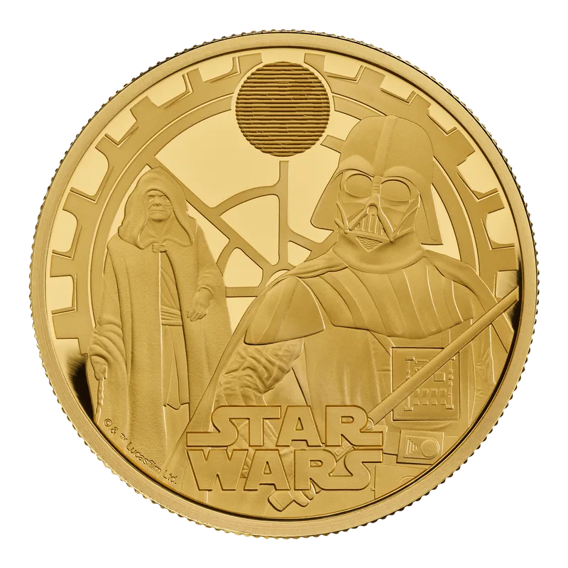 2023 1オンス イギリス スター・ウォーズ – ダース・ベイダーとパルパティーン皇帝 .9999金プルーフ貨幣