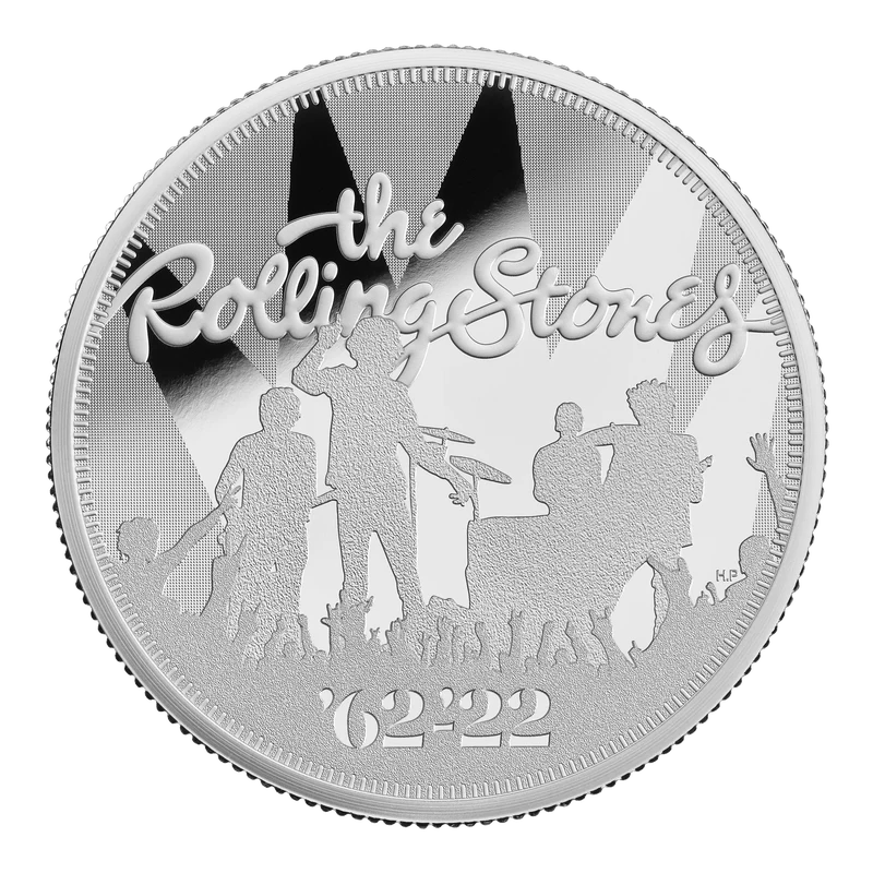 2022 2oz 英国 ロックンロールの王道60周年を祝う：ザ・ローリング・ストーンズ .999銀貨プルーフ貨幣