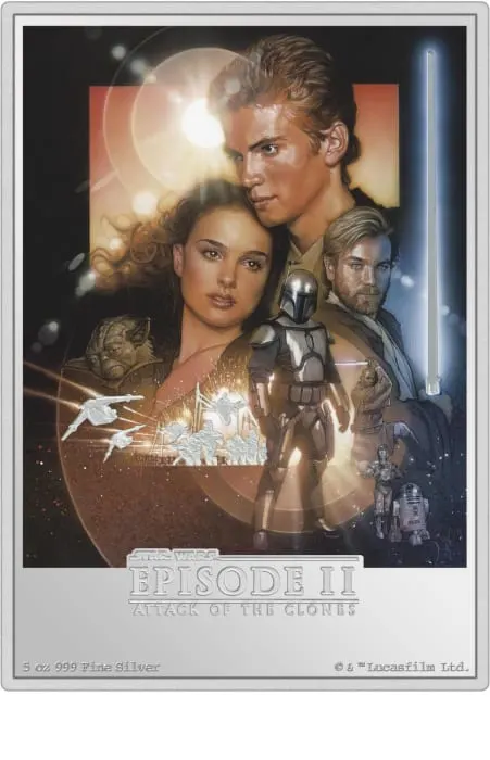 2024 5オンス ニウエ・スター・ウォーズ/クローンの攻撃.999銀貨プルーフ貨幣
