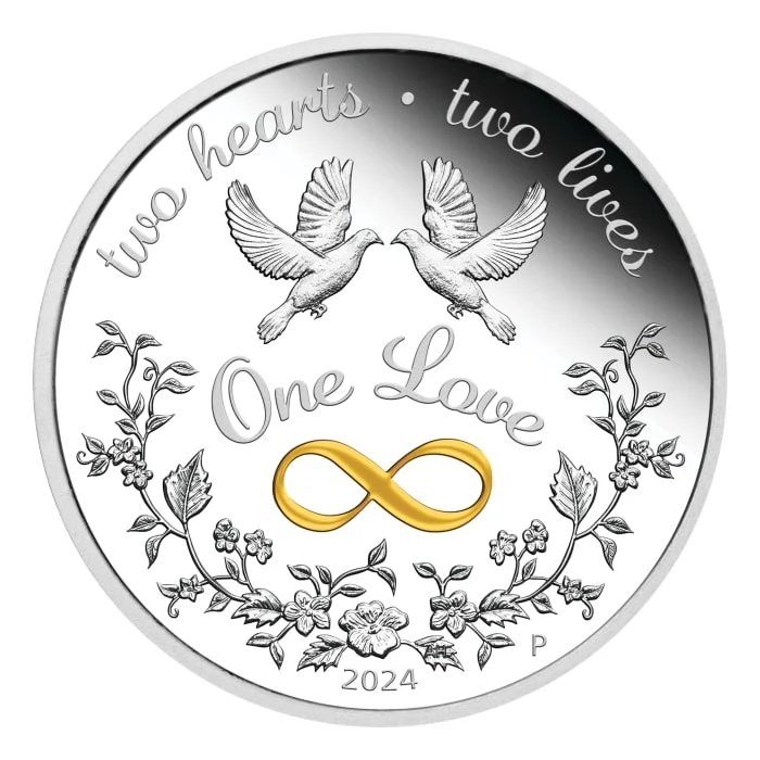 2024 1オンス・オーストラリア・ワンラブ.9999銀貨プルーフ貨幣