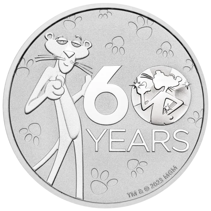 2024 1オンス ツバル・ピンクパンサー60周年記念.9999銀BUコイン