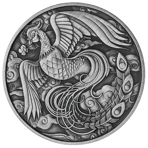 2023 1オンス オーストラリア 中国の神話と伝説 – フェニックス .9999銀アンティークコイン
