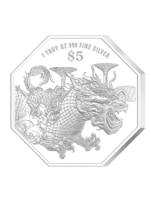 2024年 1オンス シンガポール辰年.999銀貨プルーフ貨幣（ノンカラー）