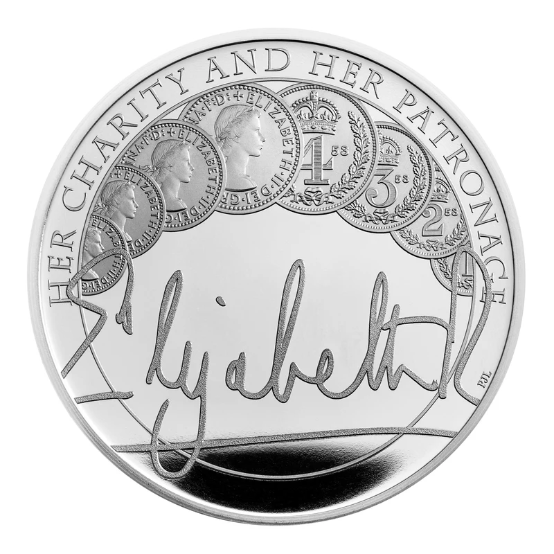 2022 28.28g 英国女王の治世-慈善と後援.925銀貨プルーフ貨幣