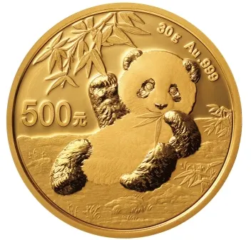 2020年 30グラム 中国パンダ999金貨