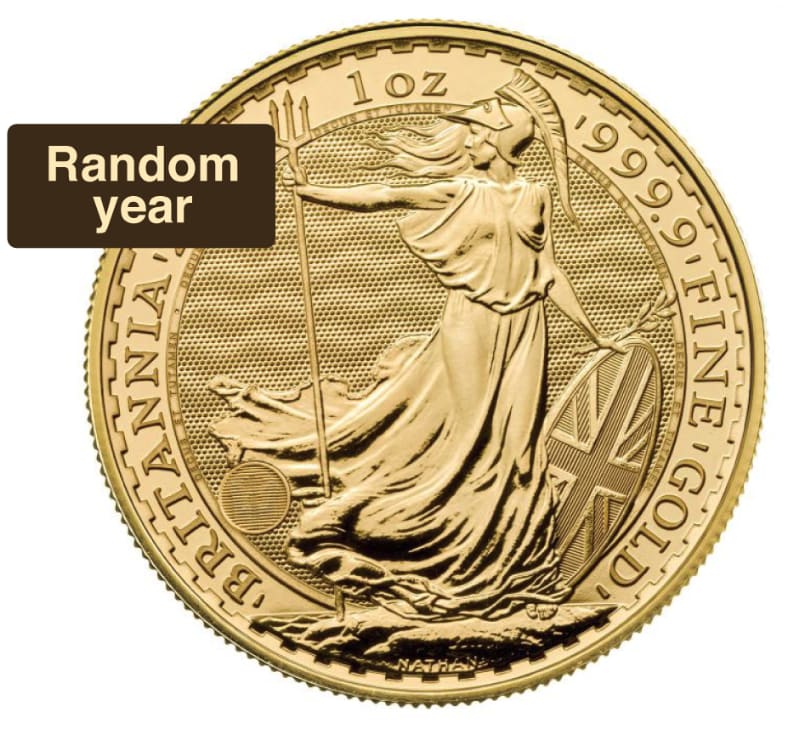 ランダム年 1オンス グレートブリテン ブリタニア .9999金貨