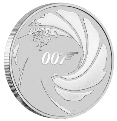 2020年 1オンス ツバル007ジェームズ・ボンド.9999銀貨