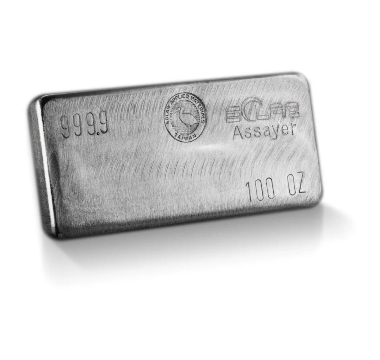 100オンスソーラーLBMA.9999シルバーバー（トーンド）
