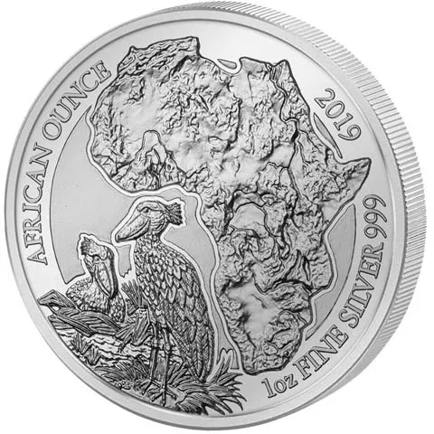 2019年 1オンス ルワンダ アフリカン・オンス・シュービル .999銀貨プルーフ貨幣