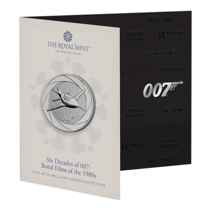 2024 28.28g 英国 007の60年-1980年代のボンド映画 カプロ・ニッケルコイン
