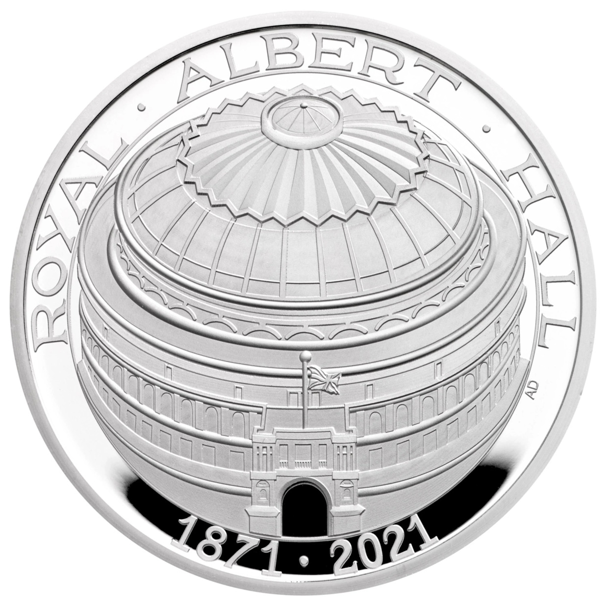 2021 56.56g 英国ロイヤル・アルバート・ホール150周年記念.925銀プルーフ・パイドフォート・コイン