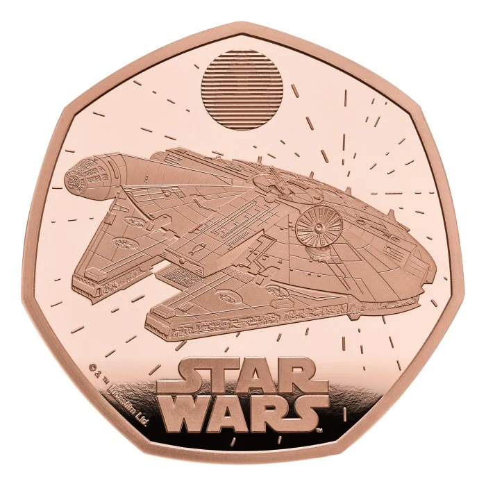 2024 15.5g イギリス スターウォーズ – 象徴的な乗り物：ミレニアム・ファルコン.9167金プルーフコイン