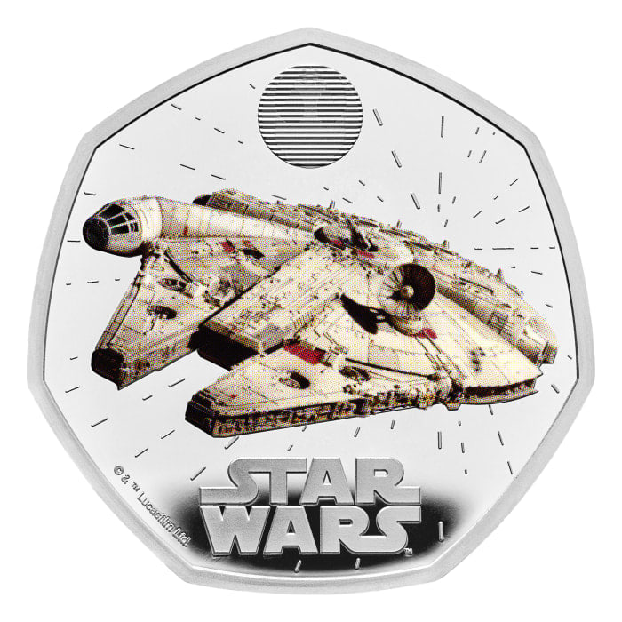 2024 8gグレート・ブリテン・スター・ウォーズ-ミレニアム・ファルコンズ.925 SIiverプルーフ・カラー・コイン