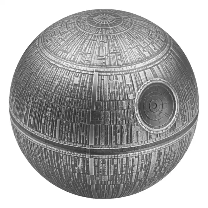 2024 100gニウエ・スター・ウォーズ・デス・スター球形.999銀アンティークコイン